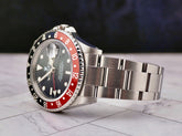 Rolex 40mm GMT MasterII Coke Black/Red Bezel Steel Black Dial Mens watch 16710